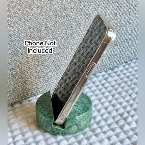 New Natural Green Marble Stone Cell Phone Heavy Freestanding Holder Stand
